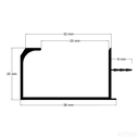 Aluminum G-Channel 3Mtr 20mm Mat Black