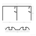 Aluminum Double Sliding Door Channel Set (Top & Bottom) Large 6Mtr