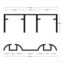 Aluminum Double Sliding Door Channel Top and Bottom 6m