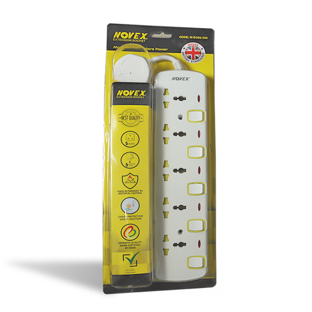 [26366] Novex Extension Socket 5-Way 3m N-D105