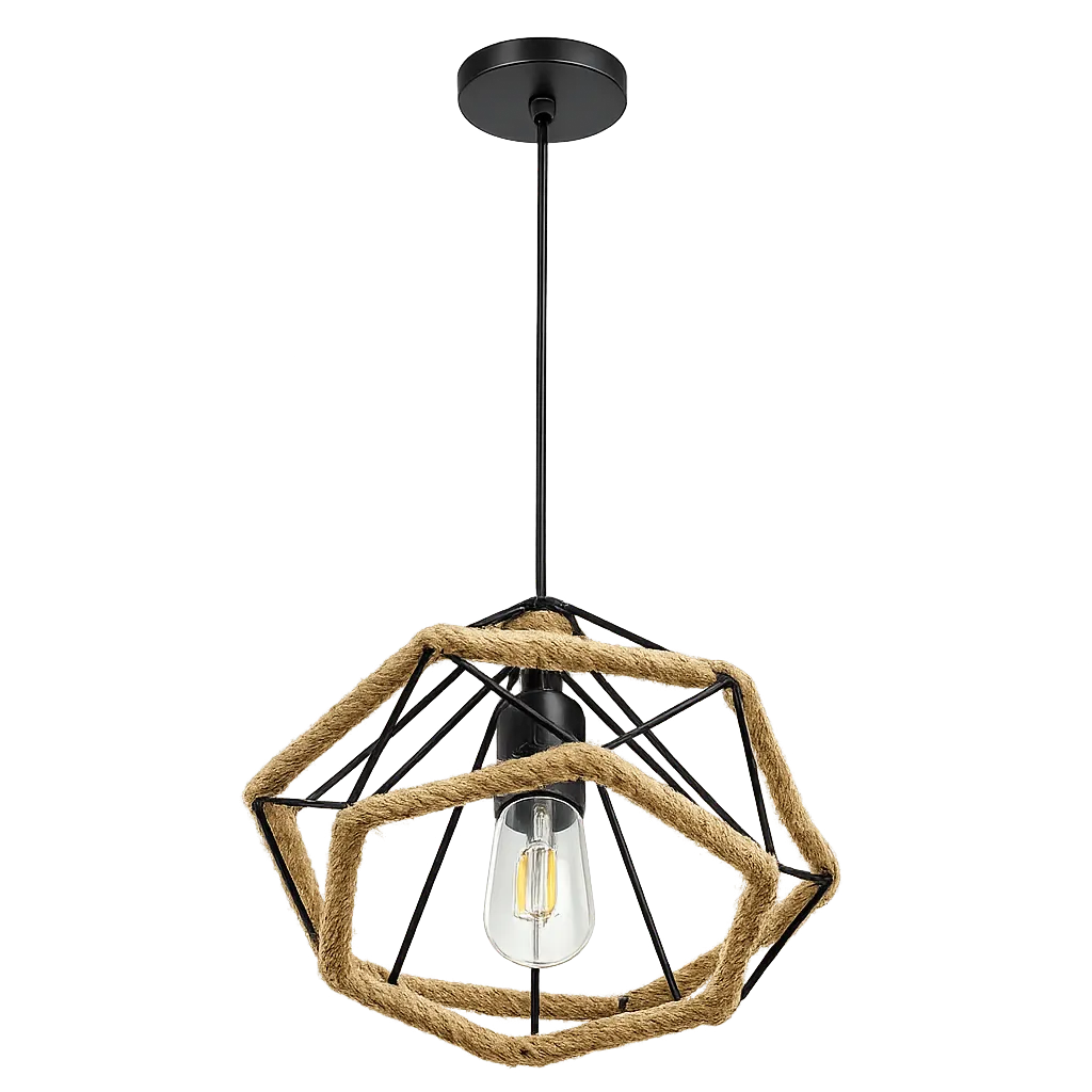 Pendant Rope Light Black