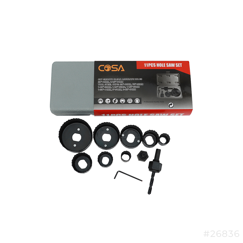 [26836] Wood Hole Saw Bit Set 11-Piece Cosa
