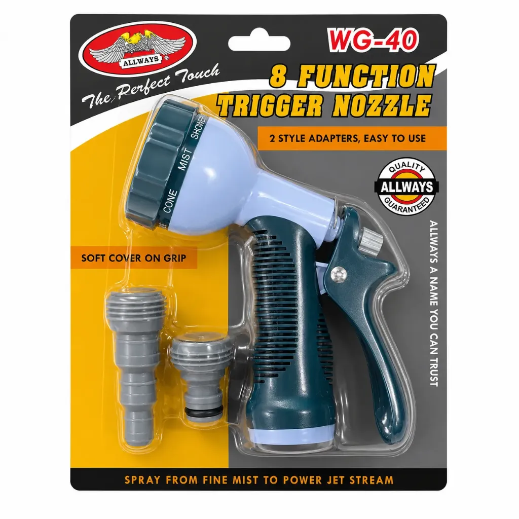 Garden Hose Spray Nozzle WG-40 3-Pieces Set Always