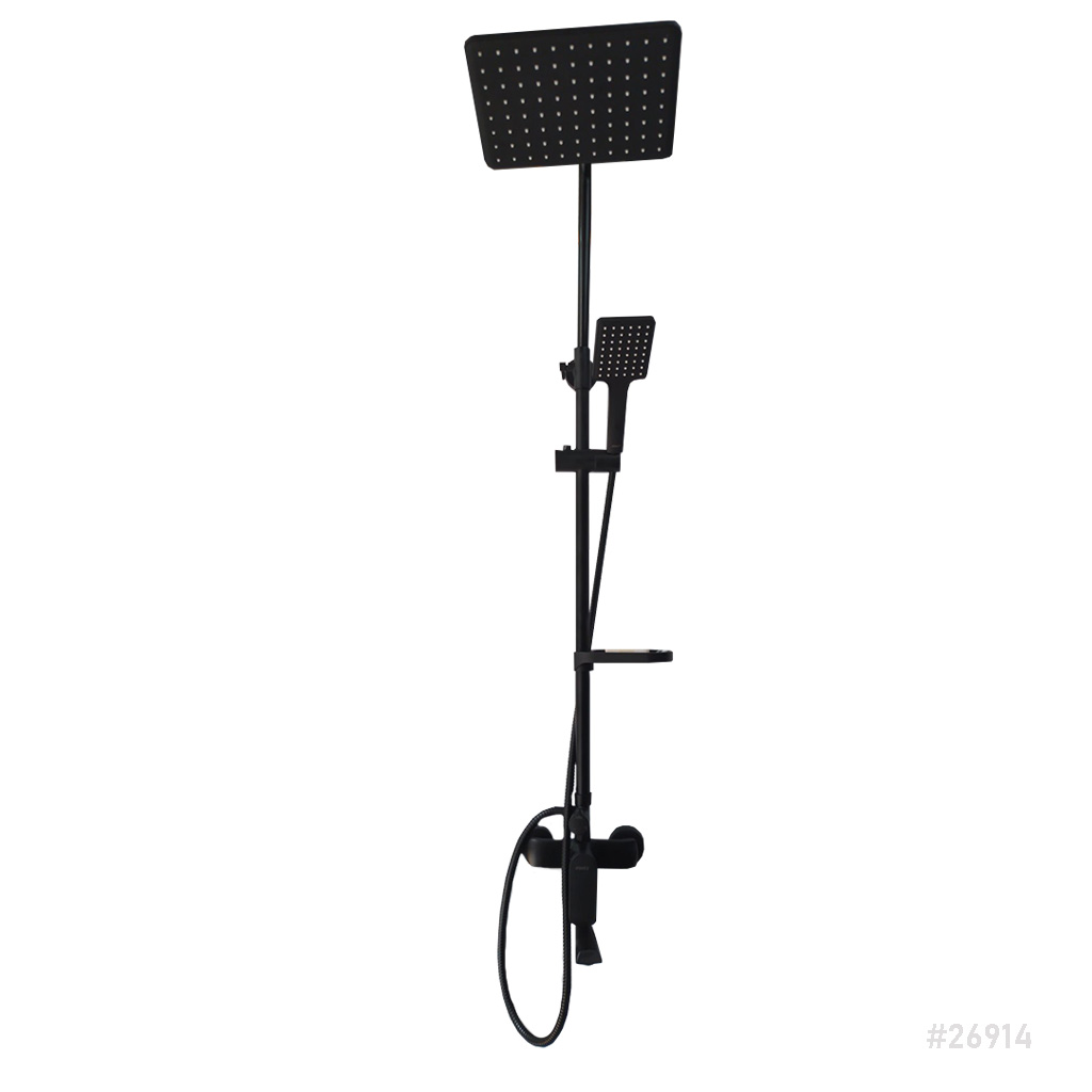 [26914] Head Shower Set Matt Black NSS-7001-MB Novex