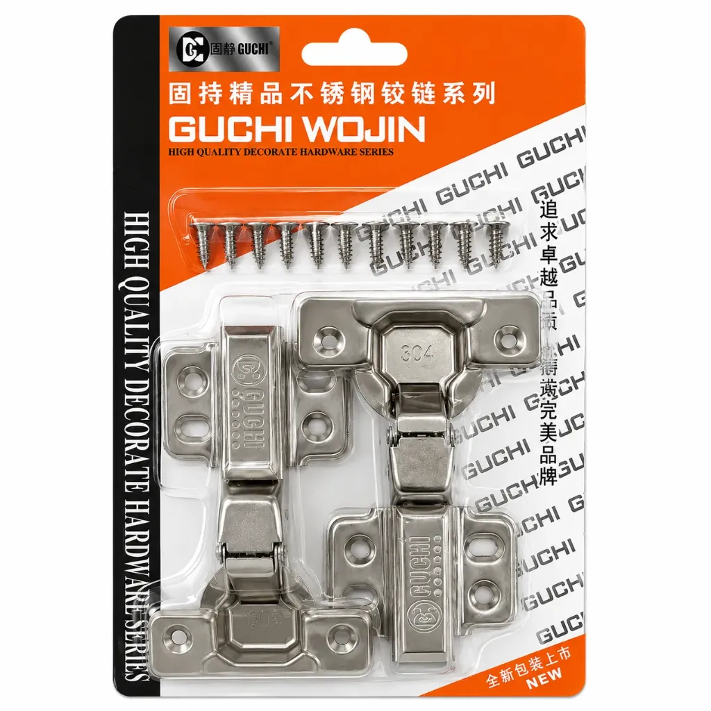 SS Cabinet Hinge Bend "B" 261 Pair with Screw Guchi 
