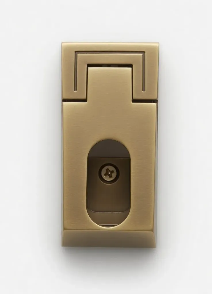 [26939] Oval Pipe Bracket Long Brass Pair