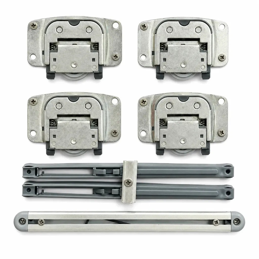 Sliding Door System 4 Runner + 2 Damper and Sliding Channel 2m x 2Pcs