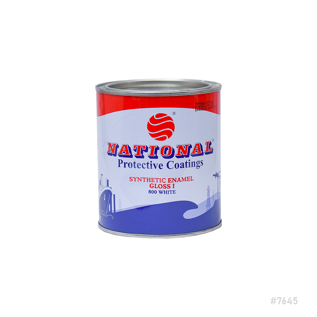 National Synthetic Enamel Gloss Paint 0.9Ltr Gloss 1 (800 White)