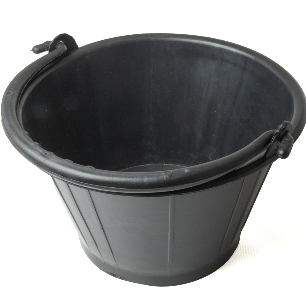 Bucket With Plastic Wire Handle Black