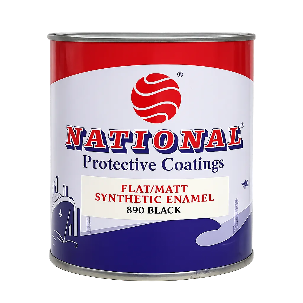 [9455] National Synthetic Enamel Matt I Paint 0.9Ltr 890 Matt Black