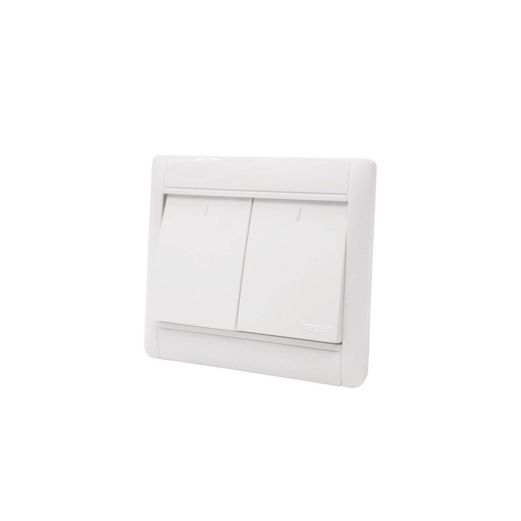 Hager 2 Gang 1 Way Switch WGL121