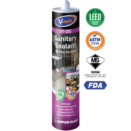 [9942] V-tech Sanitary Sealant Anti-Fungal 300ml VT-212 (Clear)