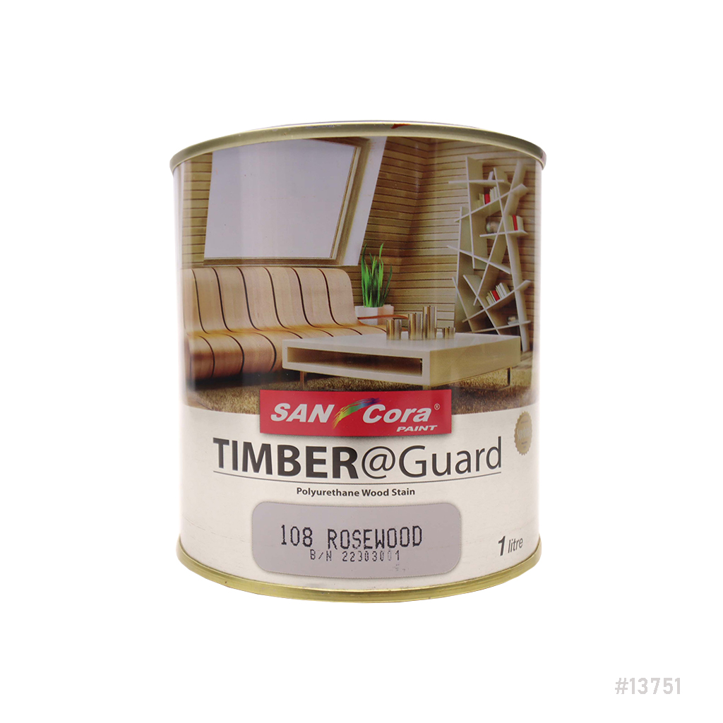 Sancora® TIMBER@Guard Polyurethane Wood Stain Varnish 1L 108 Rosewood