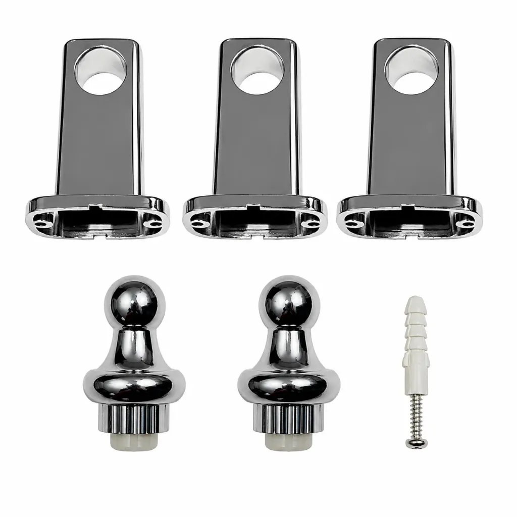 Bathroom Pipe Coupling Set – 3 Couplings with 2 End Heads, 3/4 Inch, Stable