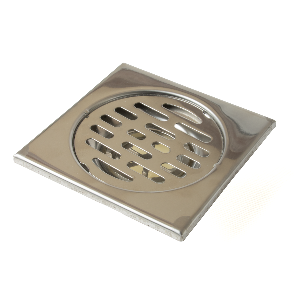 [15211] SS Floor Drain with Auto Tap S7 Strong 4"x4"