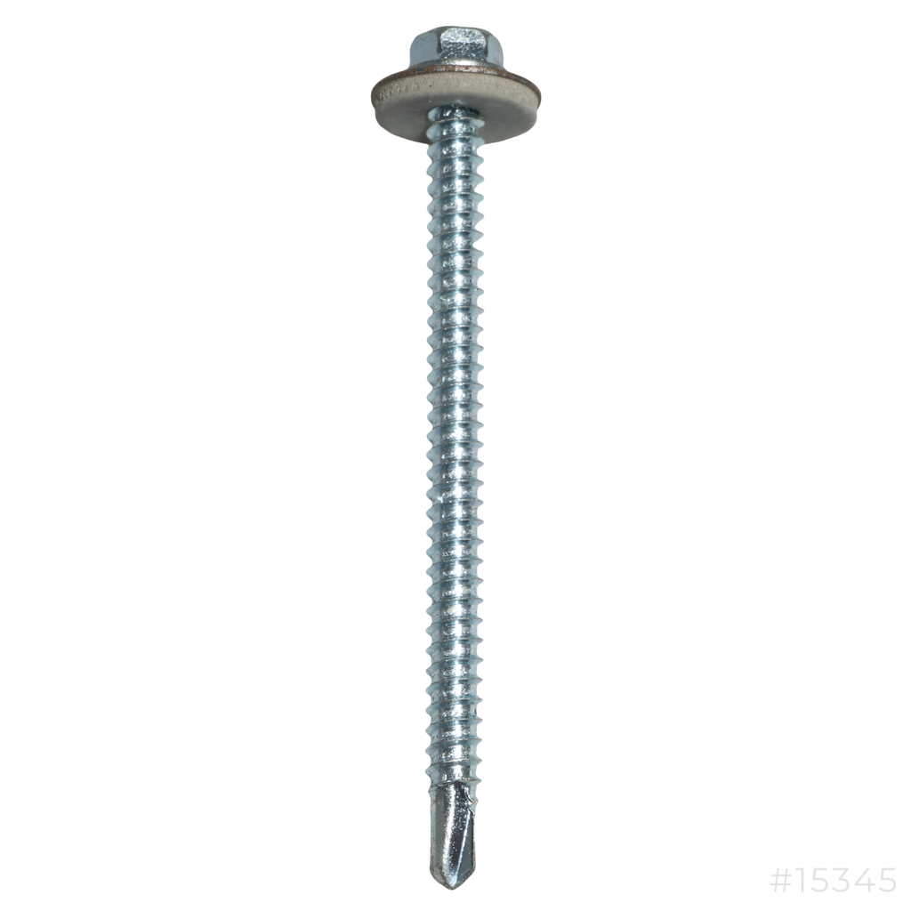 Self-Drilling Screw Hex Washer Head #12x3"