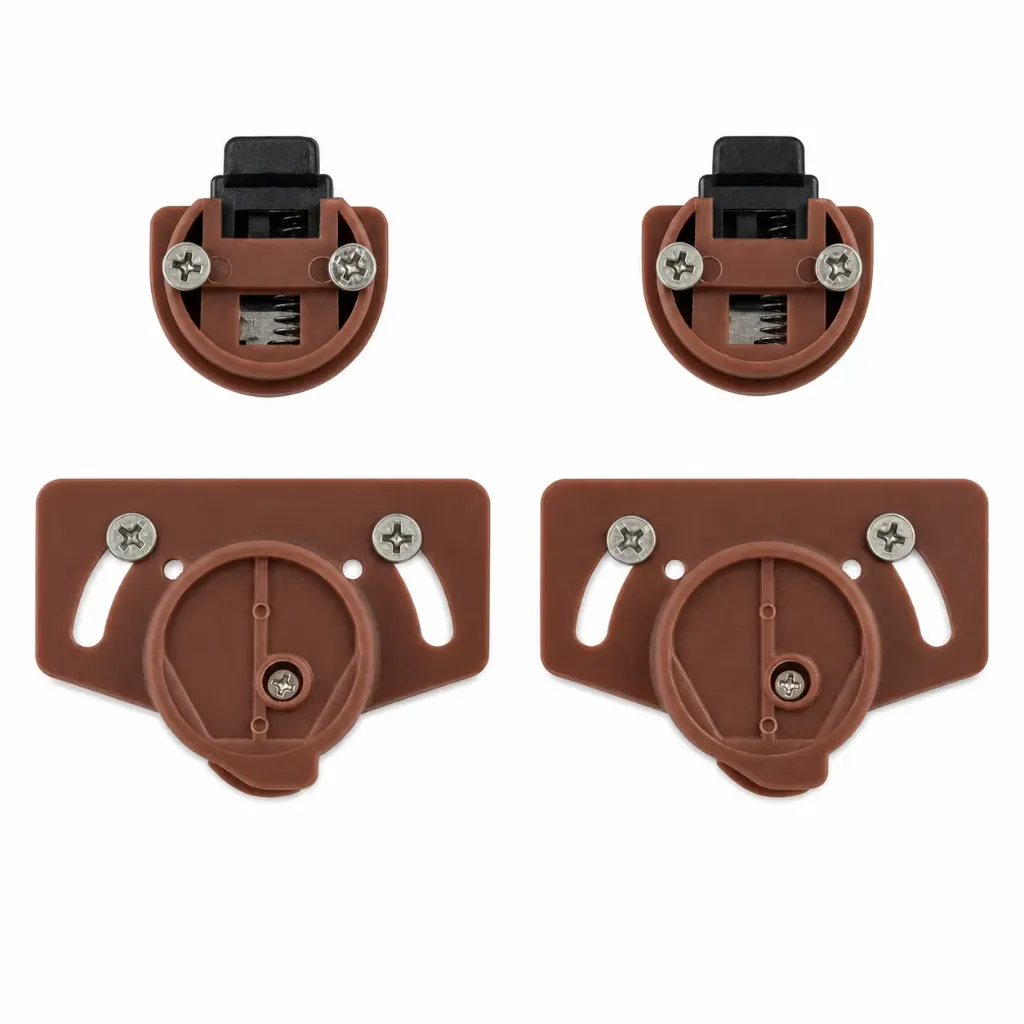 PVC Cupboard Sliding Door Fitting Set – Brown (2 Top & 2 Bottom)