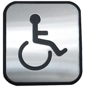 [21392] Signage Metal Finish 100x95mm Accessible Toilet