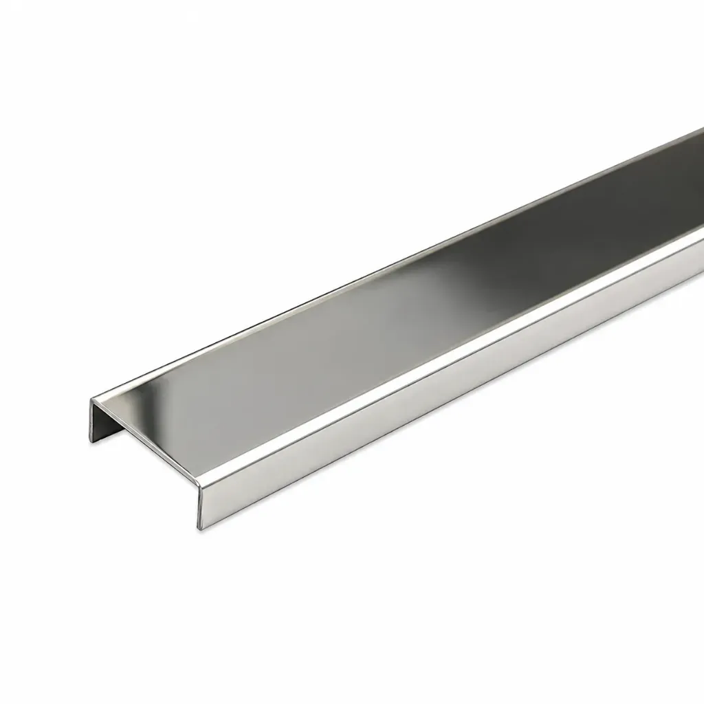 SS Channel Mirror Polished U Section 304SS 6x6x12x2490mm 8K