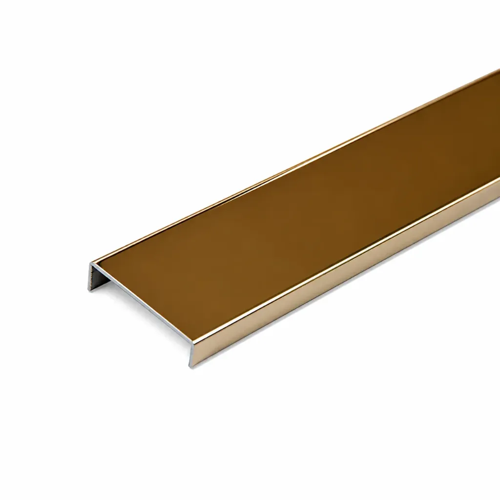 SS Channel Mirror Polished C Section 10x50x2490mm Rose Gold