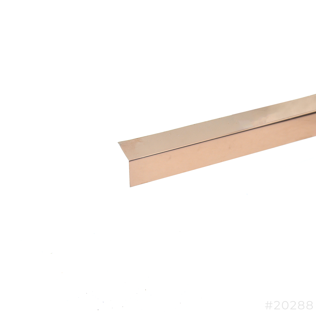 [20288] SS Channel Mirror Polished L Section 25x25x2490mm Rose Gold