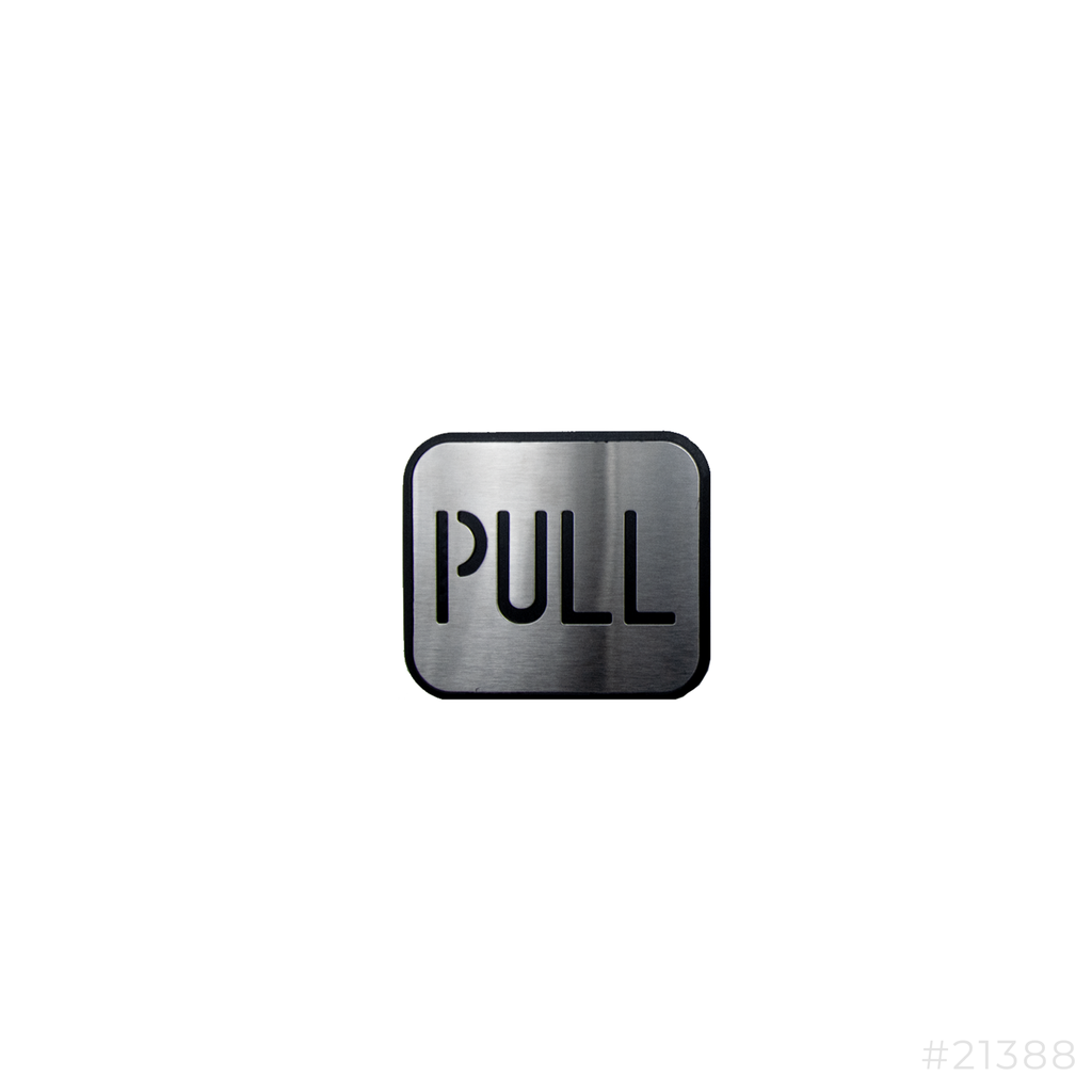 [21388] Signage Metal Finish 100x85mm Door Pull