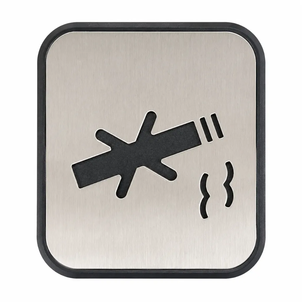 Signage Metal Finish 100x85mm No Smoking