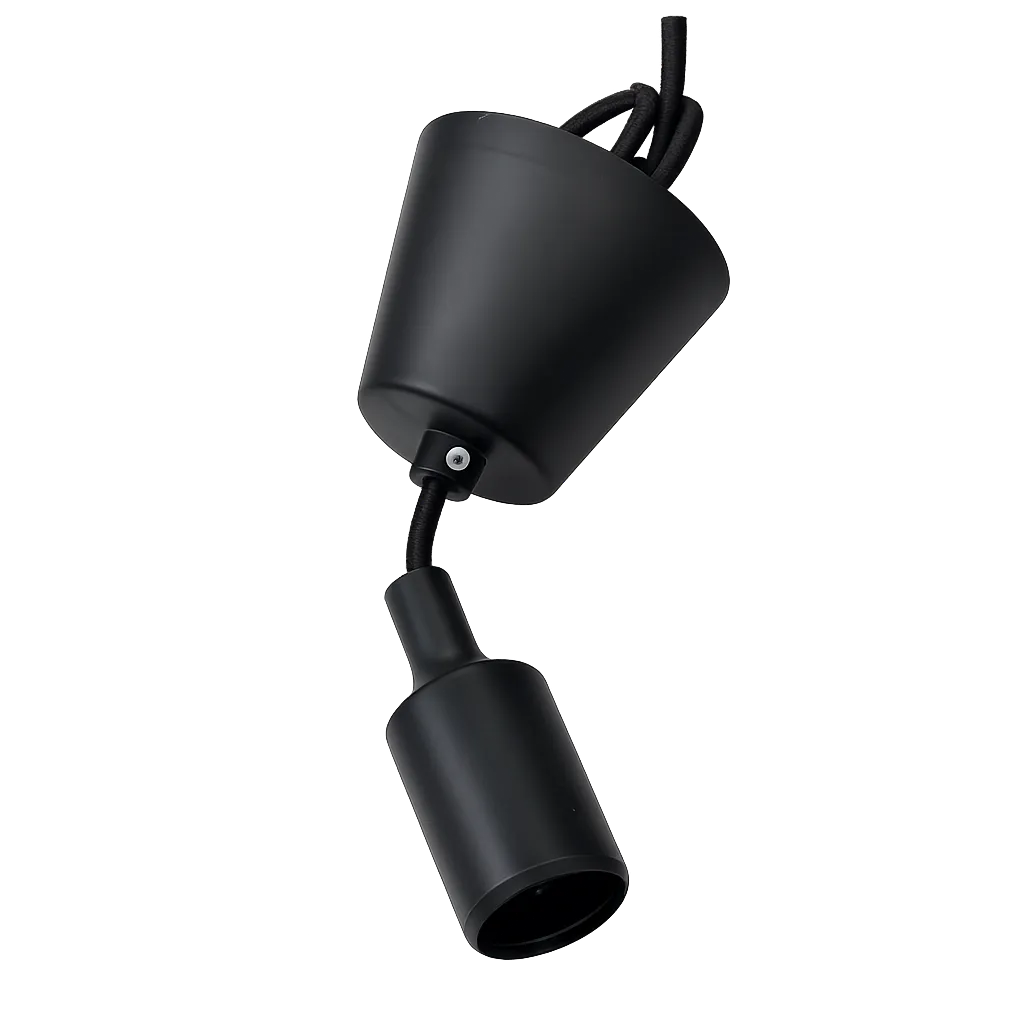 Hanging Lamp Holder E27 Black