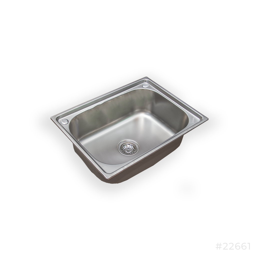 [22661] Single Bowl Kitchen Sink 304SS 60x45cm with Basket Strainer