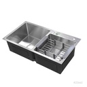 Double Bowl Kitchen Sink SS304 78*43cm with Drain System and Tray 7843
