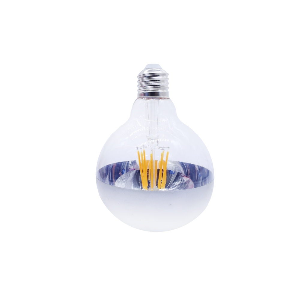 Led Bulb 8w Warm White Half Silver