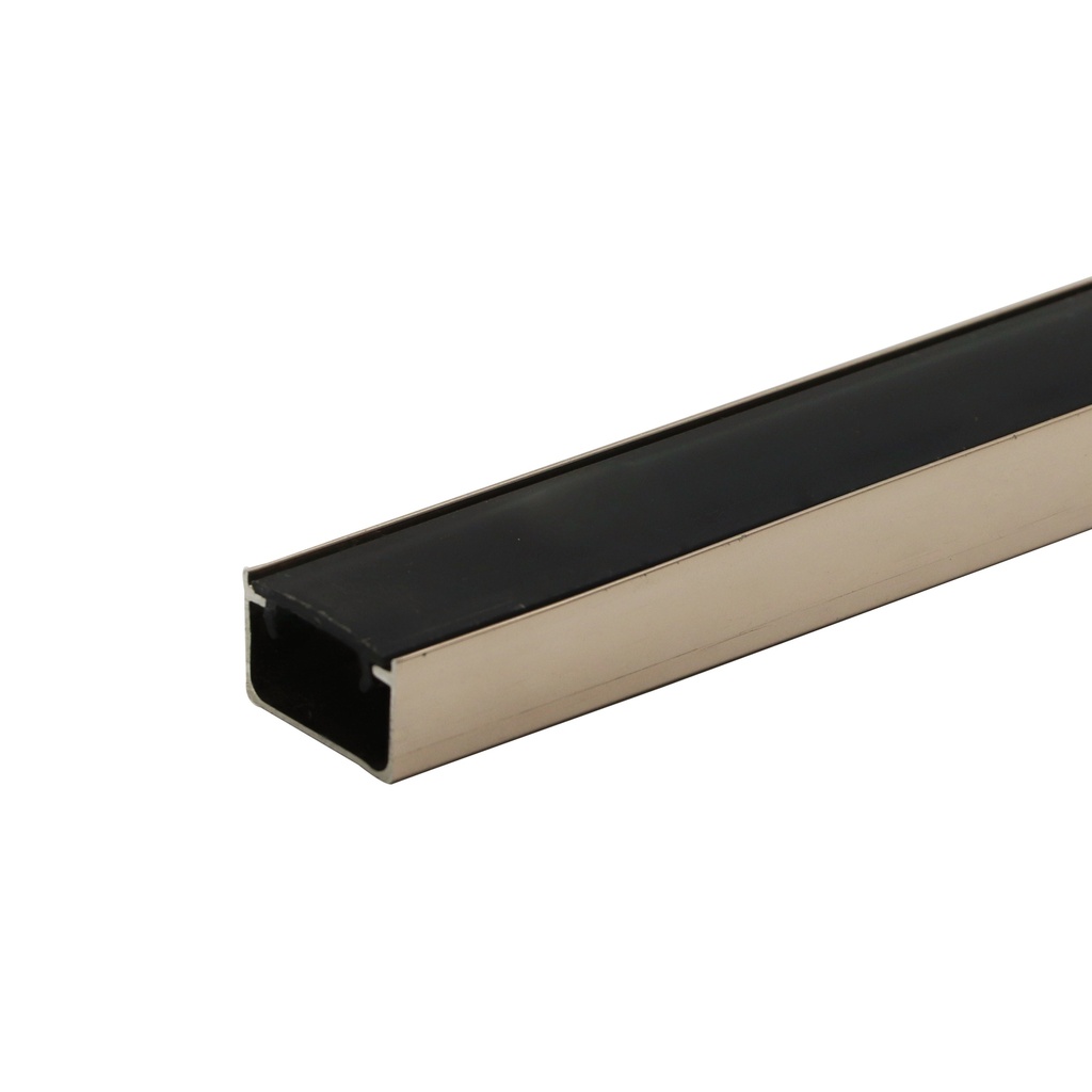 [24968] Aluminum C-Channel with Teak 20x12mm Champagne