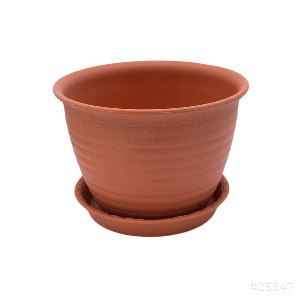 [25547] Plastic Flower Pot Cream 155
