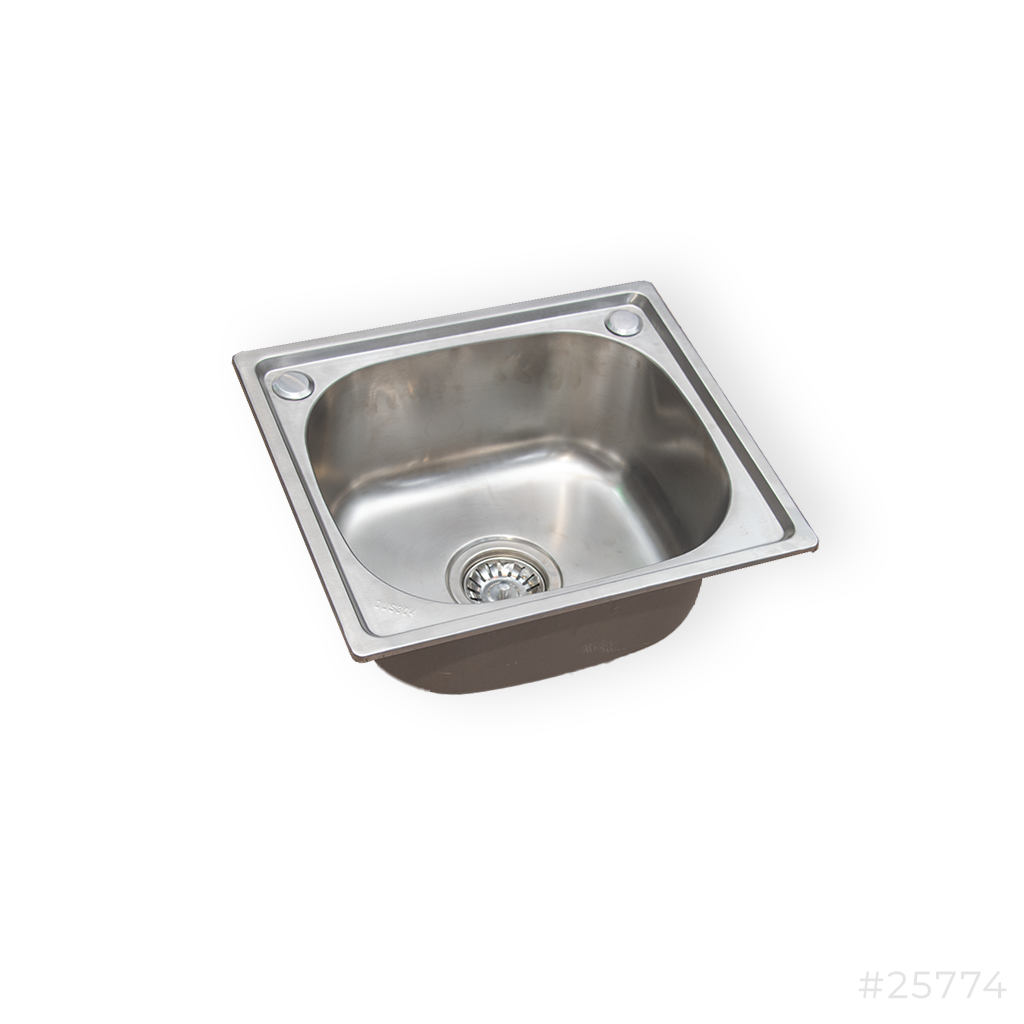 Single Bowl Kitchen Sink 304SS 42x37cm with Basket Strainer