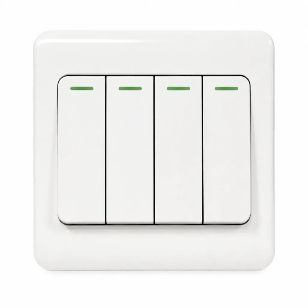 Plate Switch 4Gang 2Way W/O Screw [Chn]