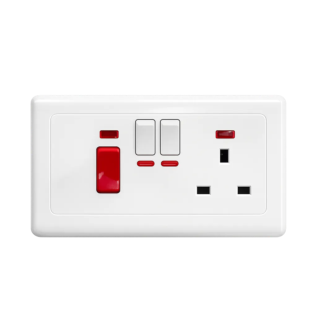 Kitchen Single Socket Switch 13A With Neon W/O Screw CHN