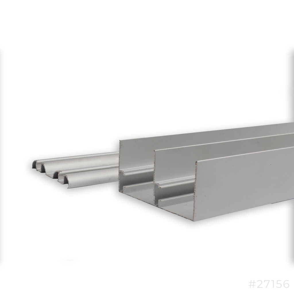 Aluminum Double Sliding Door Channel Set (Top & Bottom) Large 6m