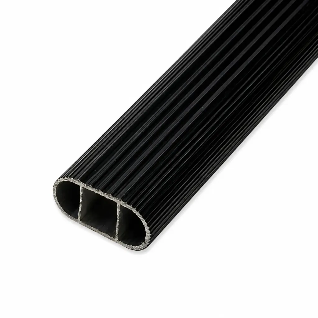 Aluminum Oval Pipe 6m Black