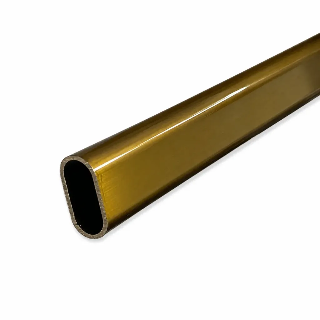 Oval Tube Pipe 2.5cm x 1.5mm Brown
