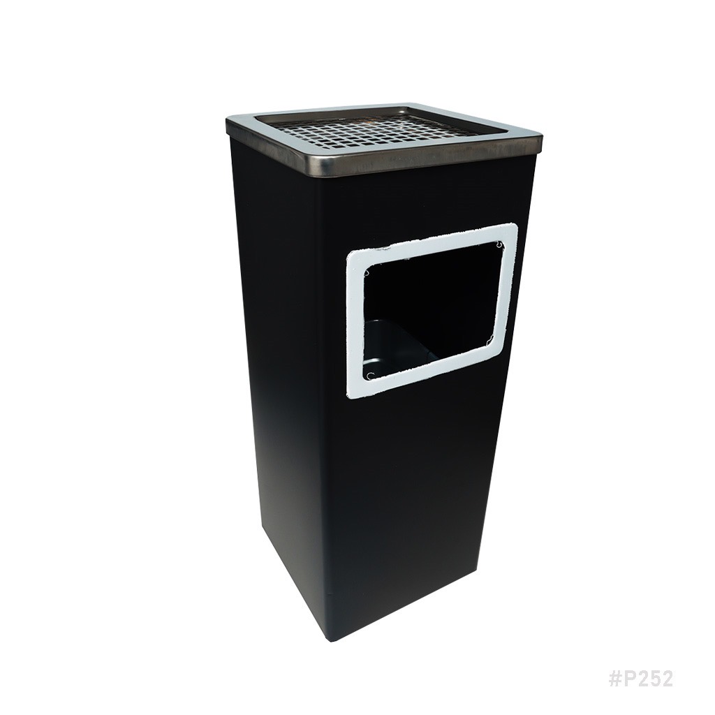 [P252] Waste Bin Square with Ashtray Top JD-2021F