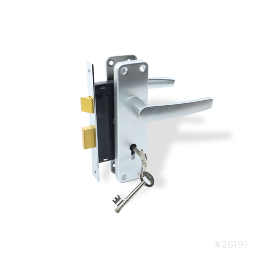 [26191] Aluminum Door Handle Mortise Lock Set 2-1/2" Lockcase GMC