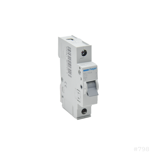 [798] Hager Circuit Breaker 10amp 1 Pole 6KA MU110A 