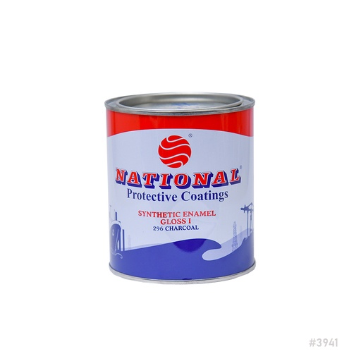 [3941] National Synthetic Enamel Gloss Paint 0.9Ltr 296 Charcoal