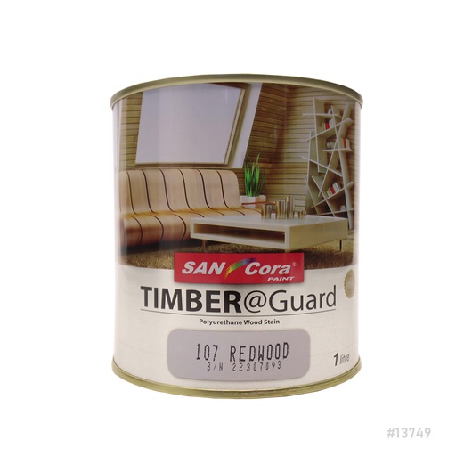 [13749] Sancora® TIMBER@Guard Polyurethane Wood Stain Varnish 1L 107 Red Wood