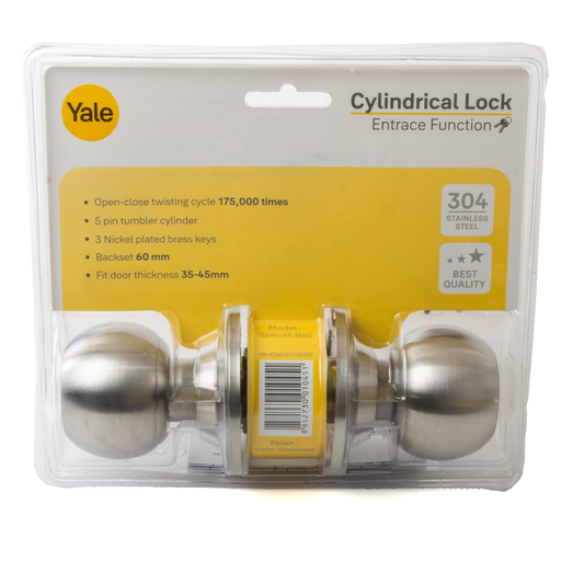 [17024] Cylindrical Knob Lock with Key 60mm Special Ball Yale