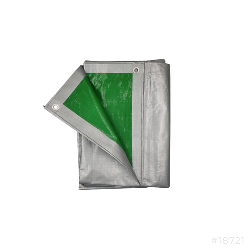 [18721] PE Tarpaulin Green/Silver 15ft x 15ft