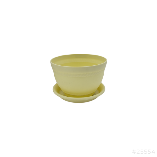 [25554] Plastic Flower Pot Yellow #5